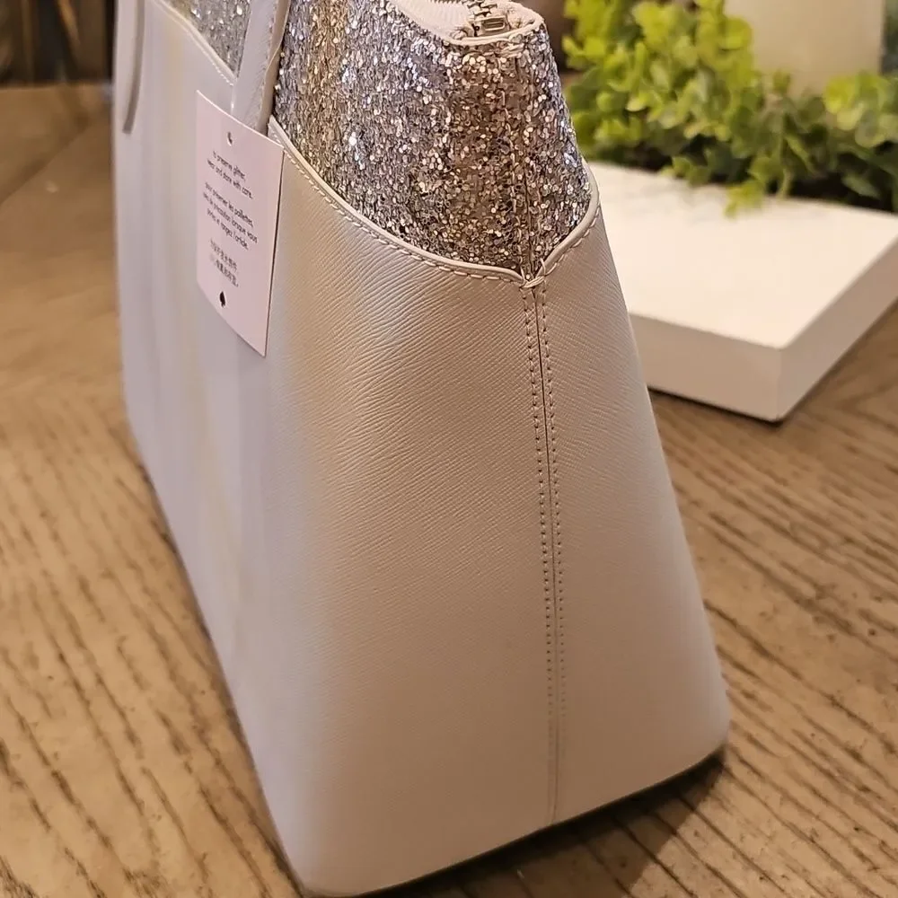 Kate Spade Gray Glitter Tote NWT